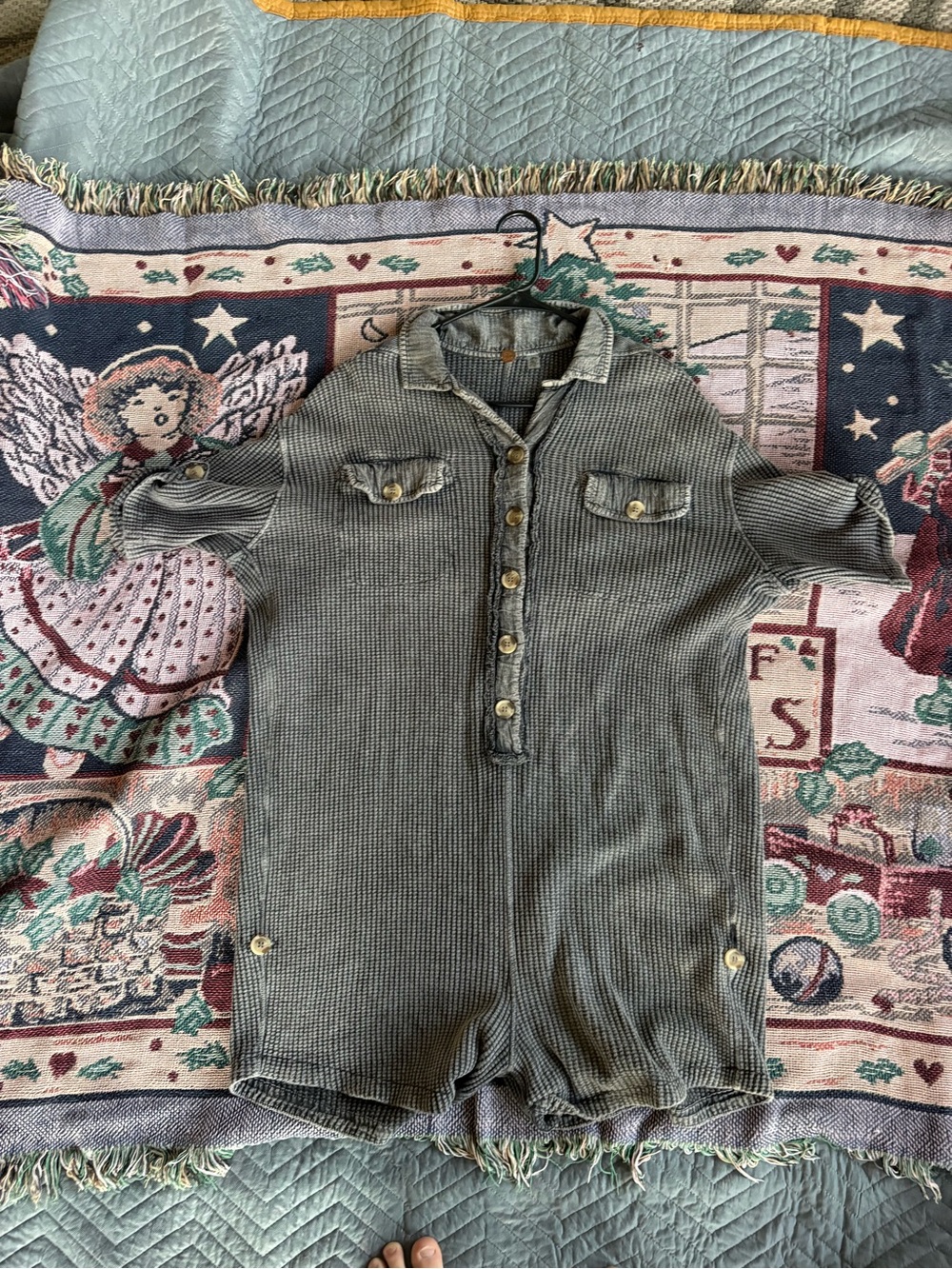 Free People Casual Short Romper with Button Front - Gray